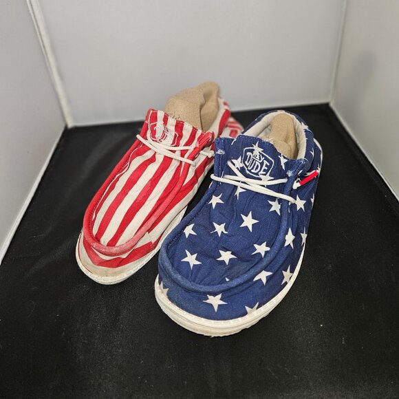Hey Dude Men's Wally Patriotic American Shoes 10 - Picture 2 of 8
